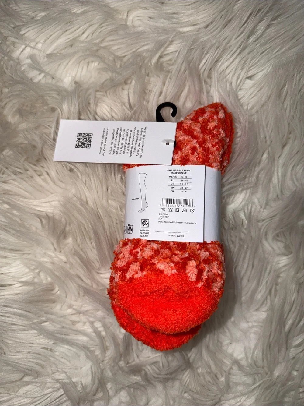UGG Women's Plush Orange Fuzzy Socks